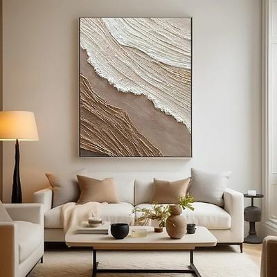 handgemaltes 3D Strukturgemälde auf Leinwand handgemachtes Ölgemälde braune Meereswelle Gemälde Kunstwerk Wandkunst Gemälde Morden Kunst Schlafzimmer Wanddekoration Modekunst