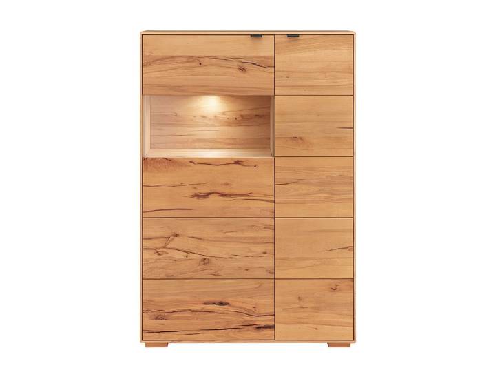 Highboard mit Beleuchtung 96x140cm 'Montana' Kernbuche geölt