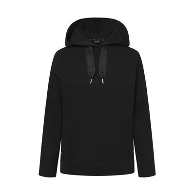 Hoodie JOOP, Damen, Gr. 42, schwarz, Sweatware, Obermaterial: 63% Baumwolle, 37% Polyester, clean, unifarben, regular fit normal, Bündchen, Sweatshirts Hoodie, mit glänzendem Logobändchen