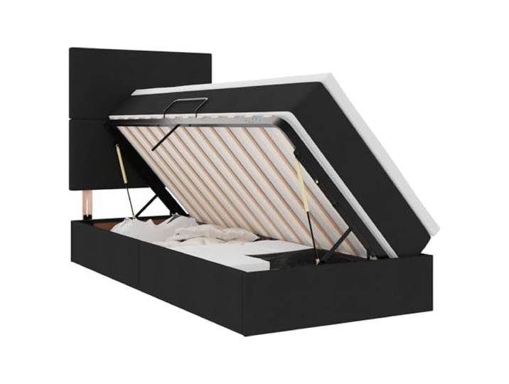 KKgypkn Hier ist der optimierte Titel gemäß Ihren Vorgaben: **Stauraumbett mit Matratze Schwarz 90x190 cm Kunstleder Seitenliftbett hydraulisch**