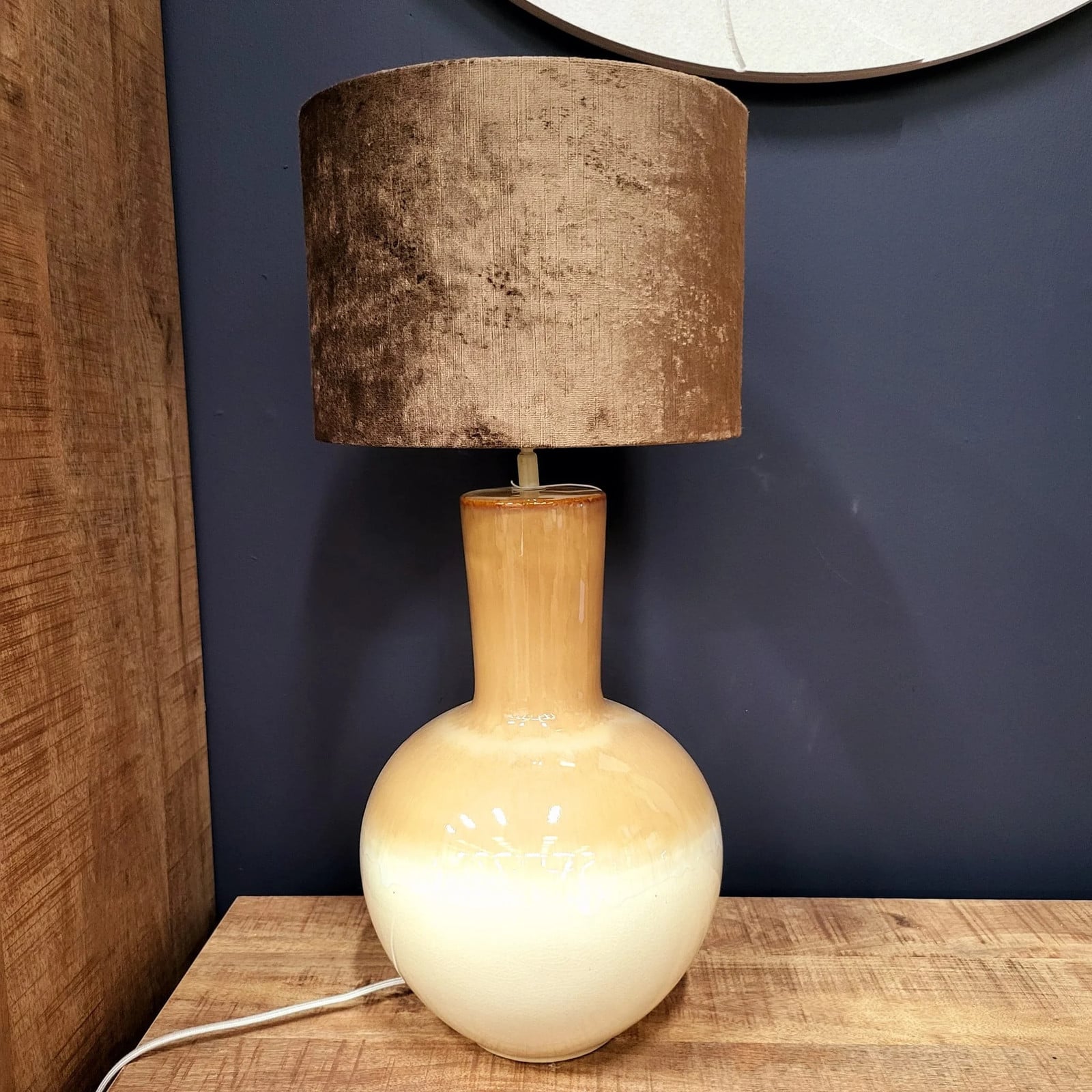 Light & Living ULLOA Keramische Tafellampvoet - Lichtbruin/Beige - B: 28,5 cm, H: 52 cm