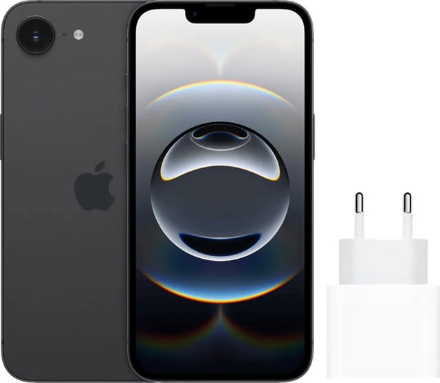 Apple iPhone 16e 128GB Zwart met Apple Snellader
