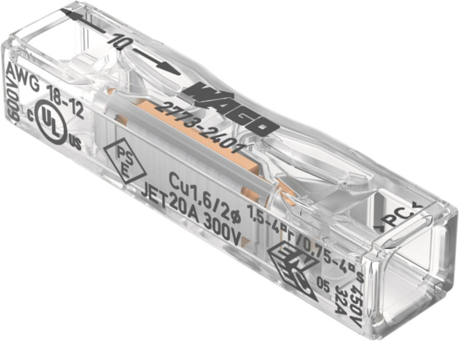 WAGO Durchgangsverbinder 2773-2401 transparent max. 4qmm 2 Leiter)