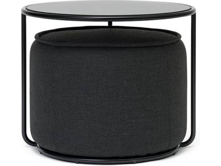 Softline Beistelltisch mit Hocker Tom Tisch schwarz, Designer Sascha Sartory, 37 cm