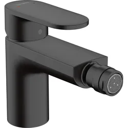 hansgrohe Vernis Blend Einhebel-Bidetmischer, mit Zugstangen-Ablaufgarnitur, Ausladung 127 mm, 71210670, Farbe: Mattschwarz