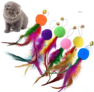 Uplift Treasures Interactive Cat Feather Toy Replacement Refill Set With Bell tht 2 20 Pcs