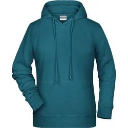 James & Nicholson Damen Raglan Kapuzen Sweater Hoodie 8023 petrol melange M