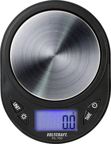 VOLTCRAFT PS-750 Präzisionswaage Wägebereich (max.) 750g Ablesbarkeit 0.1g batteriebetrieben Schwarz