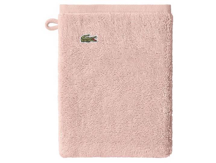 Waschhandschuh LACOSTE LLECROCO , rosa (rosepal), B:15cm L:21cm, Frottier, Waschlappen, Waschhandschuh, mit Label-Applikationen