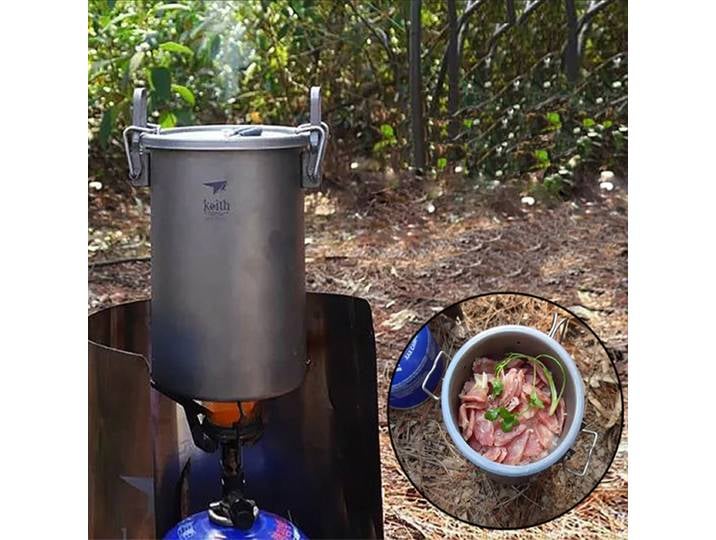 Keith – cuiseur à riz en titane 900ml, vaisselle Portable pour randonnée en plein air, voyage, pique-nique, Camping, Pot en titane, Pot à Sauce, Ti6300
