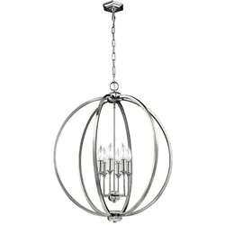 Pendellampe Deckenleuchte Hängelampe Stahl Nickel D 62,2 cm Kugel-Design