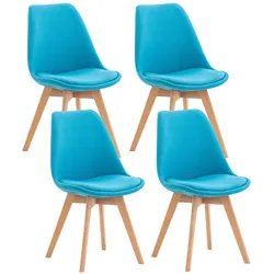 CLP 4er Set Stuhl Linares Stoff   Farbe: türkis, Material: Stoff