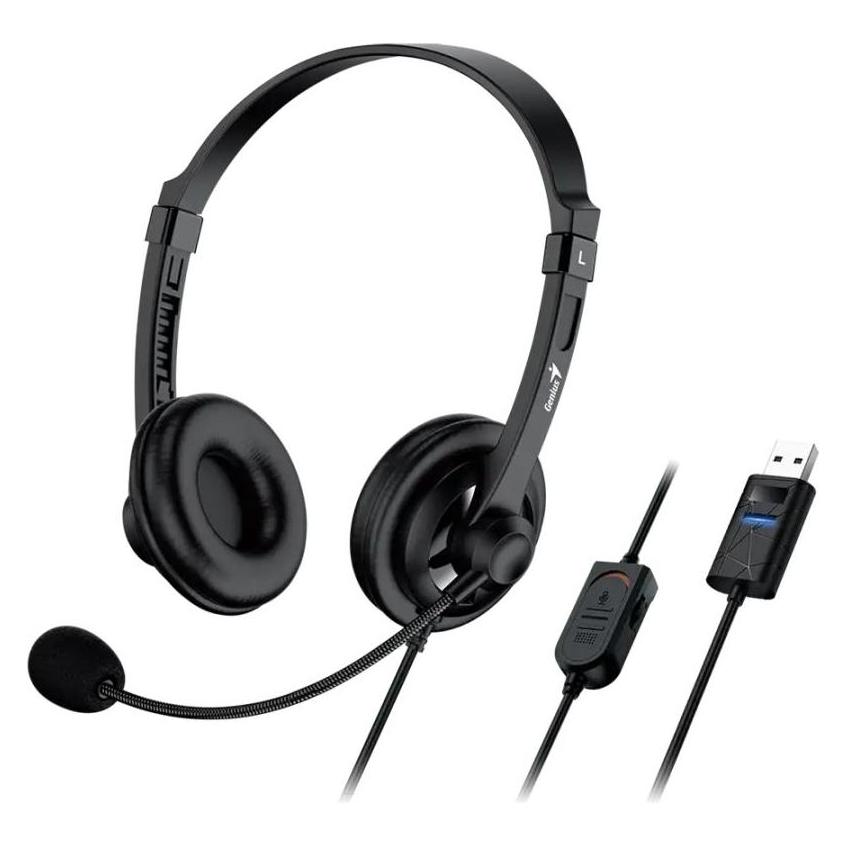 Genius Headset HS-230U schwarz / Kopfhörer / Mikrofon / USB-C / 2,4 m (Kabelgebunden, USB-C) (31710021401)