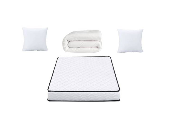Ensemble matelas 160x200 mousse mémoire forme lot 4 pièces : couette 220x240 oreillers 60x60 tricoté respirant