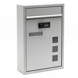 Helloshop26 - Moderner Wandbriefkasten mit Zahlenschloss silberverzinkter Stahl 16_0000065