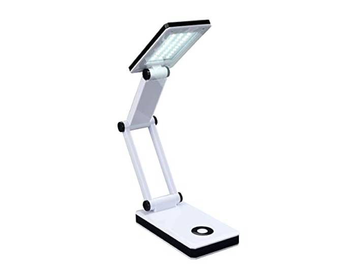 WENKO Maximex LED Lampe faltbar, stufenlos verstellbar, raumsparend zusammen klappbar, unabhängige Stromversorgung mit USB-Kabel, optionaler Batteriebetrieb, mit 24 LEDs, in 3 Lichtstufen regelbar