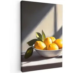 LEINWANDBILD Zitronen - Stilleben - Gelb Wanddeko Schlafzimmer 60x90 cm