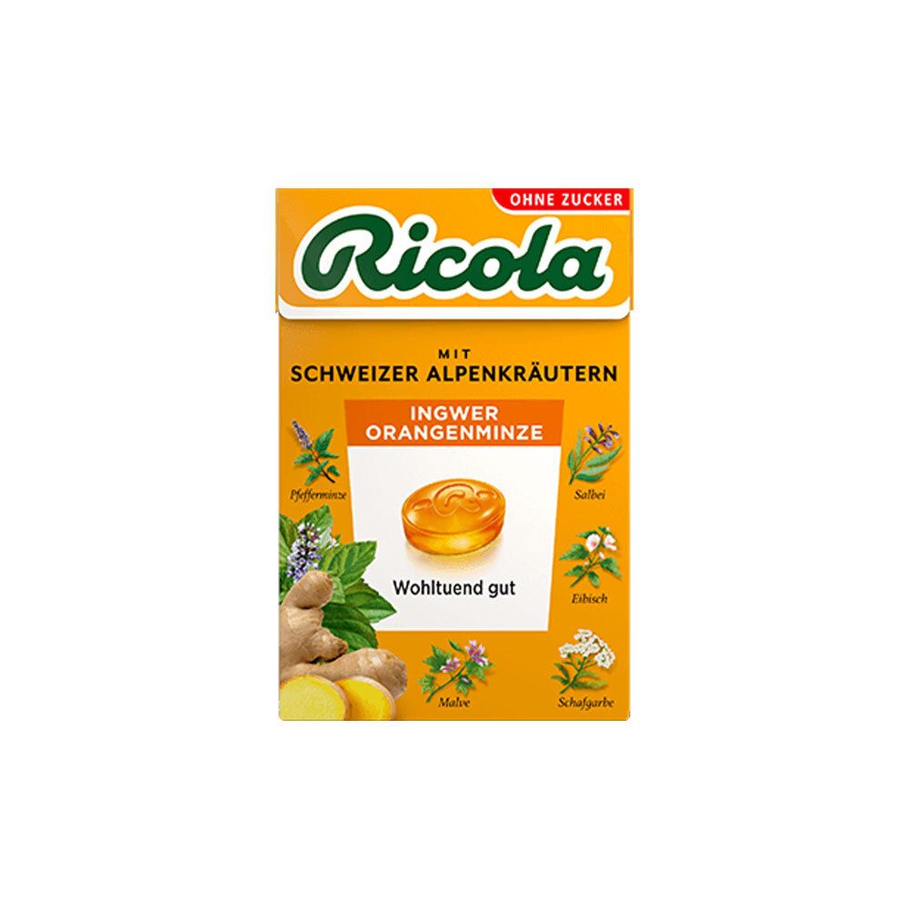 Ricola o.Z.Box Ingwer Orangenminze Bonbons 50 g