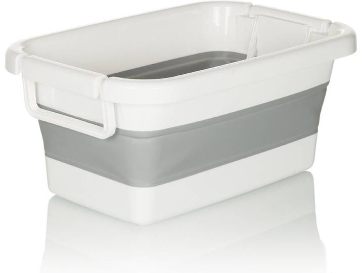 Opvouwbare wasmand/bak CLEAN SILW kunststof grijs/wit hjh OFFICE