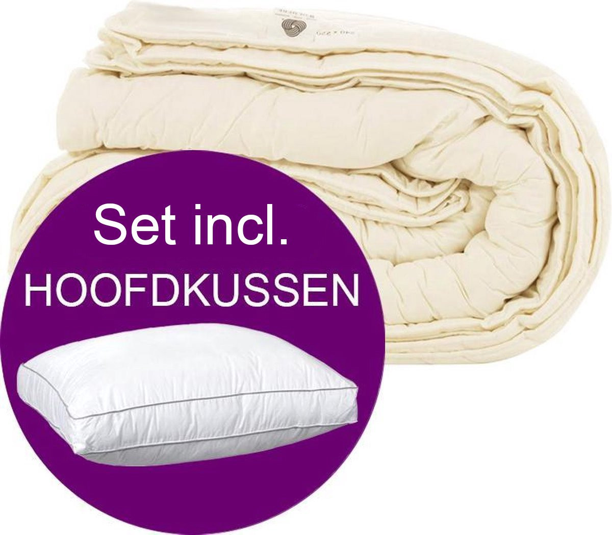 TIMZO Wollen Dekbed 4-Seizoenen en Hoofdkussen Set voor Volwassenen, 140 x 200 cm