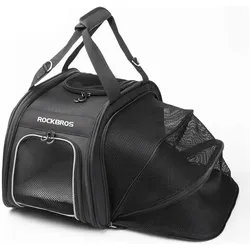 Rockbros 30140028001 transport bicycle bag for cats and dogs - black (Hund, Katze, Atmungsaktiv, Faltbar), Tiertransport