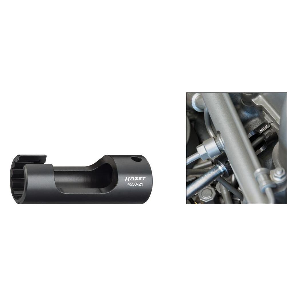 Hazet Einspritzleitungs-Schlüssel 4550-21 Vierkant12,5 mm (1/2 Zoll) Aussen Doppel-Sechskant Pro... (4550-21)