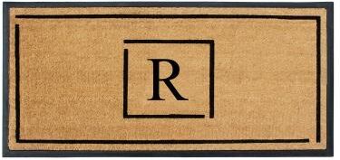 A1 Home Collections Designer Hand-Crafted Rubber Coir Double/Single Door Mat Monogrammed, Perfect Functional Size 24x48 Inch