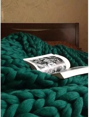 Uplift Picks Chenille Chunky Knit Throw Blanket Soft Giant Yarn Couch Blanket 10 100x120 Cm