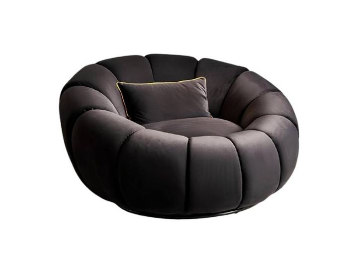 Xlmoebel Loungesessel Schwarzer Loungesessel mit mittelweichem Komfort und elegantem Design (1-St., Sessel), Hergestellt in Europa
