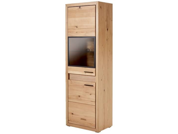 Cantus Vitrine LINKS mit Beleuchtung CLEVELAND, eiche, Teilmassiv