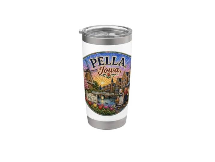 Pella Iowa IA\, USA\, Des Moines\, patrimoine néerlandais Gobelet isotherme en acier inoxydable double paroi