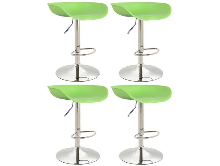 CLP Barhocker 4er Set Kunststoff grün, Grün, Metall, 52x67x43 cm, Esszimmer, Barmöbel, Barhocker