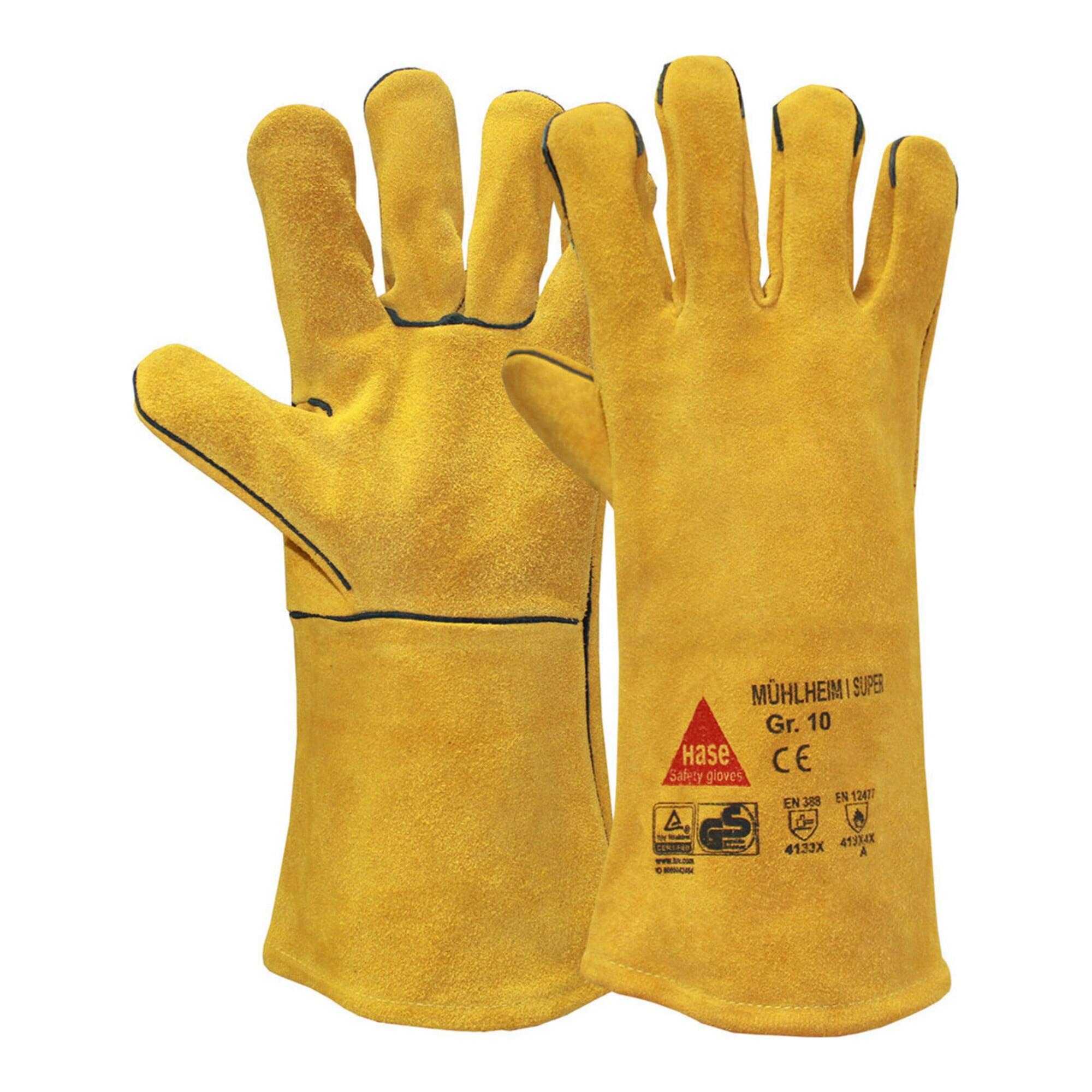 Hase Schweißerhandschuhe Mühlheim-I-Super Größe 10, Rindspaltleder (301010-10)