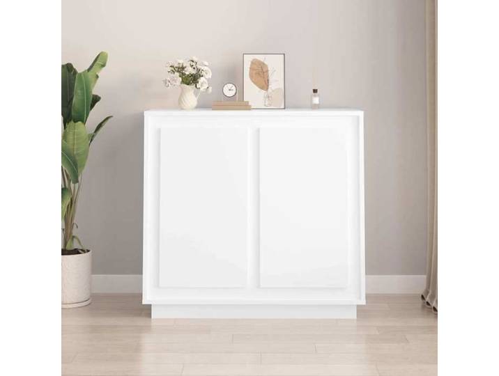Blanc Buffet blanc 80x34x75 cm bois d'ingénierie - Meuble Rangement LV34078