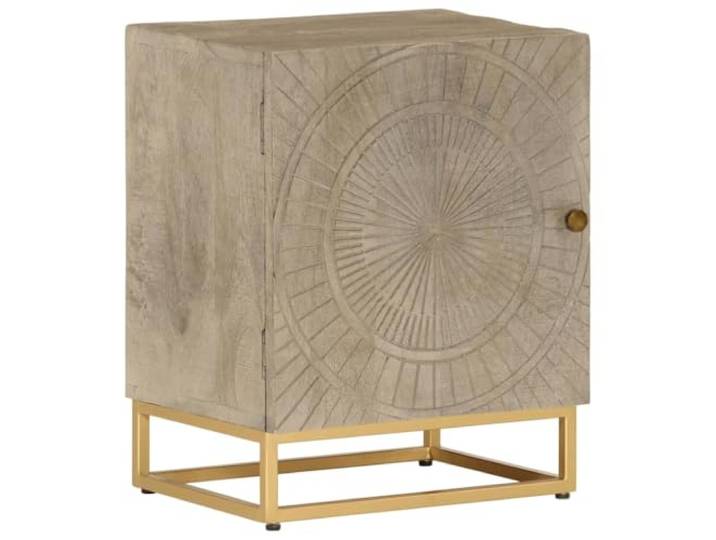 KGHFDVB Nachttisch 40x30x50 cm Massivholz Mango und Eisen Stabil und langlebig, Stauraum mit Schublade, robuste Eisenbeine, mit Wandhalterung