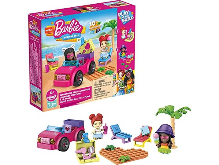 Mega Construx Barbie Convertible Beach Adventure GWR79, bouwspeelgoed voor kinderen