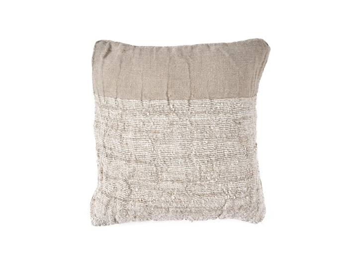 Housse de coussin en lin couleur marron 50 x 50 x 3 cm
