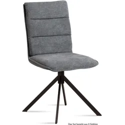 ESSZIMMERSTUHL (8er-Set) Dulce 47x92x60 Schwarz/Grau