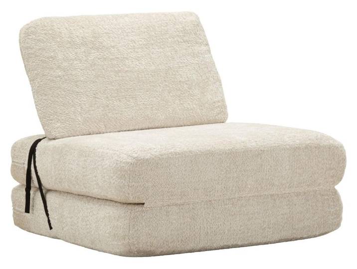 Fauteuil-lit Faster en polyester blanc — s'ouvre à 204x80 cm