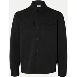 Overshirt mit Druckknöpfen Schwarz L