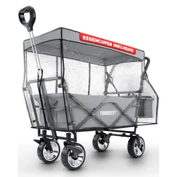 Bollerwagen mit Dach Grau