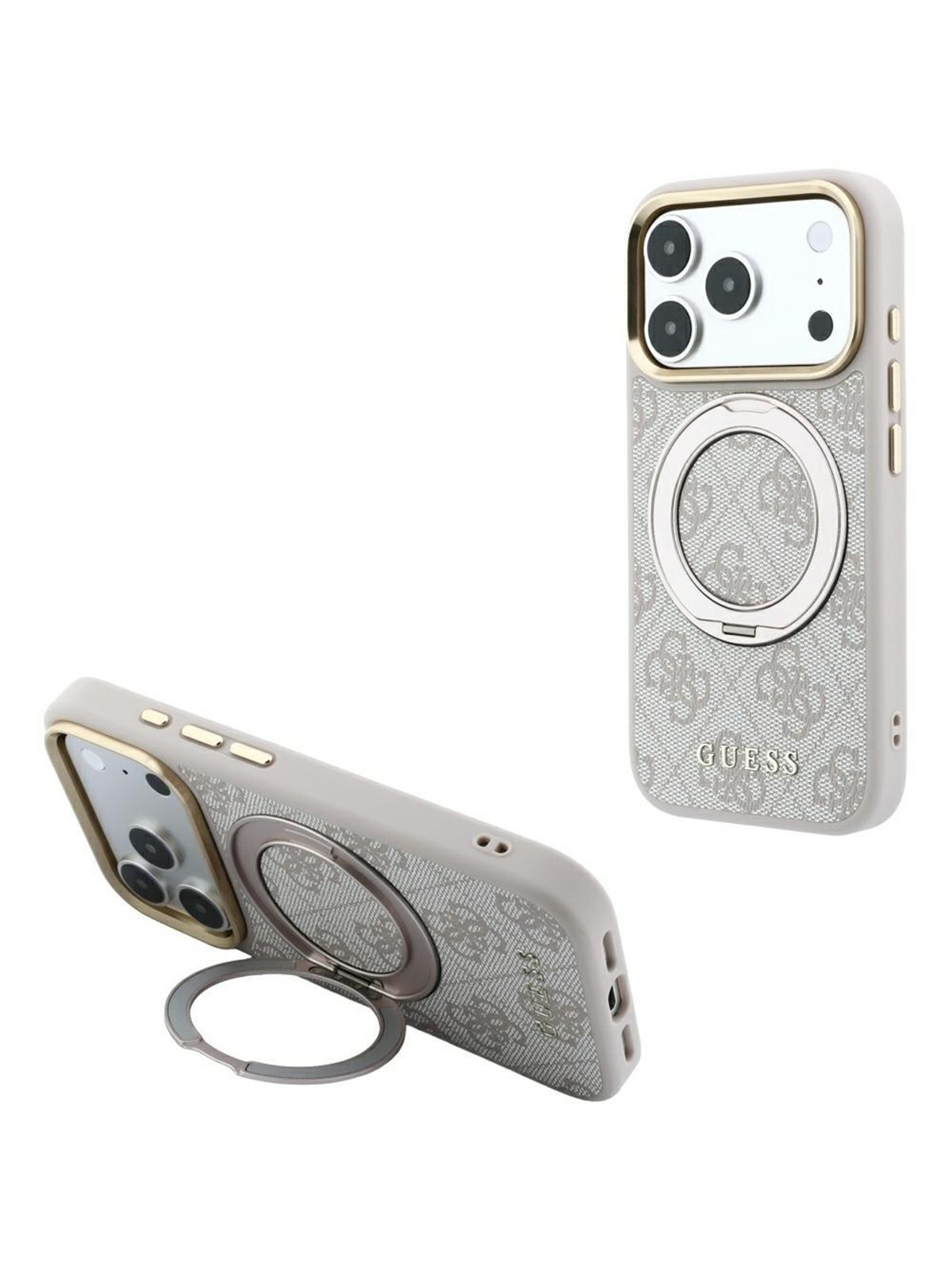 GUESS Ring Stand 360 4G Classic Logo MagSafe Case for iPhone 17 Pro Max / 18 Pro Max - Pink
