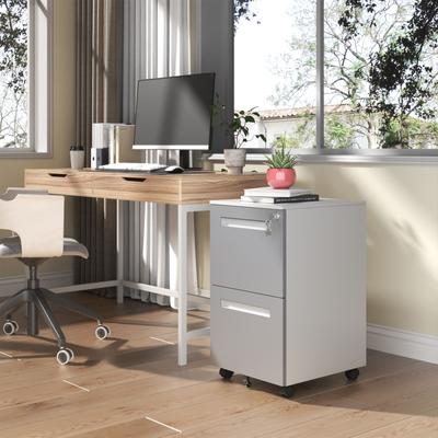 DEVERA 2-Drawer Mobile File Cabinet with Lock