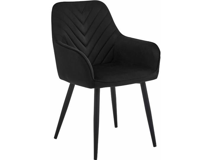 Chaise - Leobert - Nana - Velours Noir/Pieds Noirs