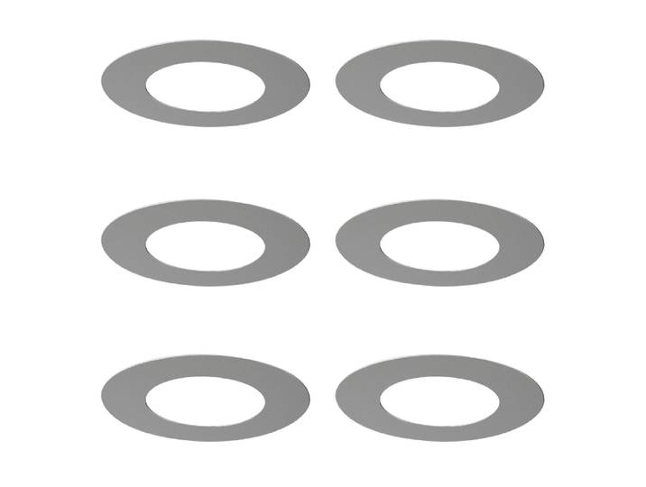 Lot de 6 bagues de recouvrement en acier inoxydable pour spots