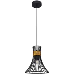 Design Decken Pendel Hänge Lampe Leuchte Metall-Stäbe Gold-Schwarz Kegel-Förmig