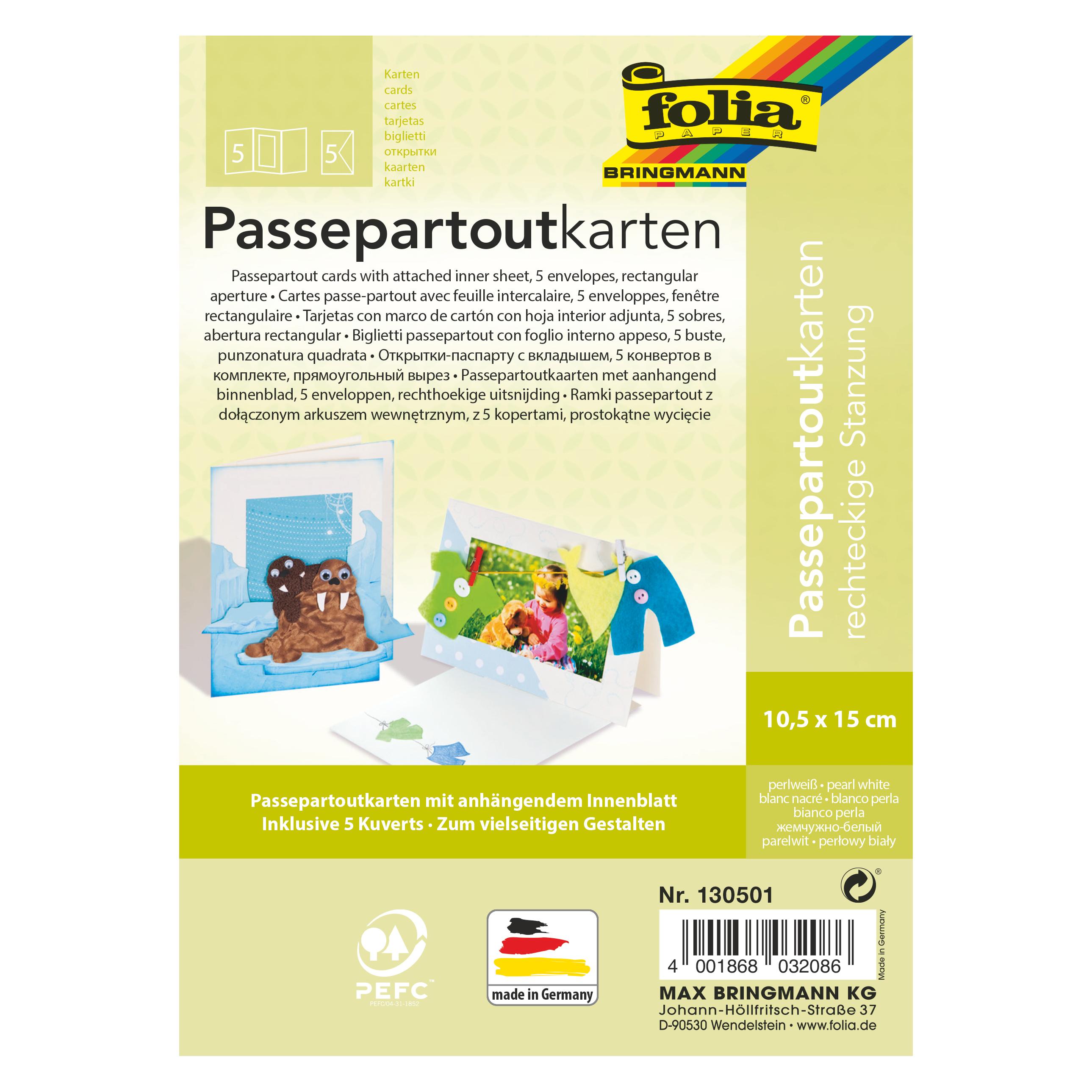 Folia Passepartouts 220g/m², rechteckige Stanzung (220 g/m², 5x) (38651086)