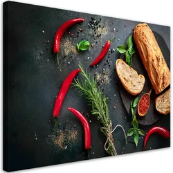 WANDBILD lebensmittelgewürze für die küche
