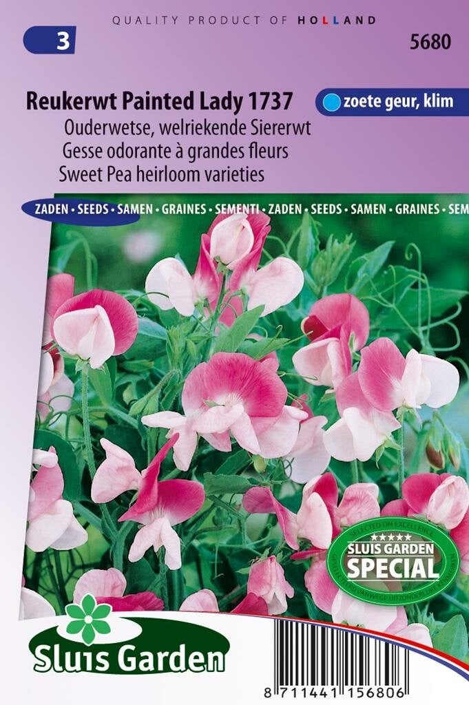 Sluis Garden Lathyrus Odoratus zaden Painted Lady 1737 reukerwt