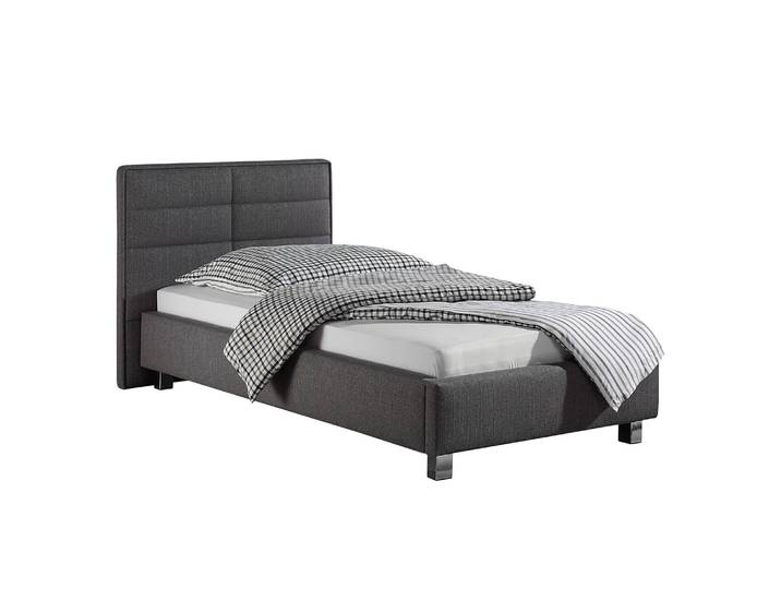 Polsterbett Parsberg Webstoff 100 x 200cm Webstoff Grau/Grau